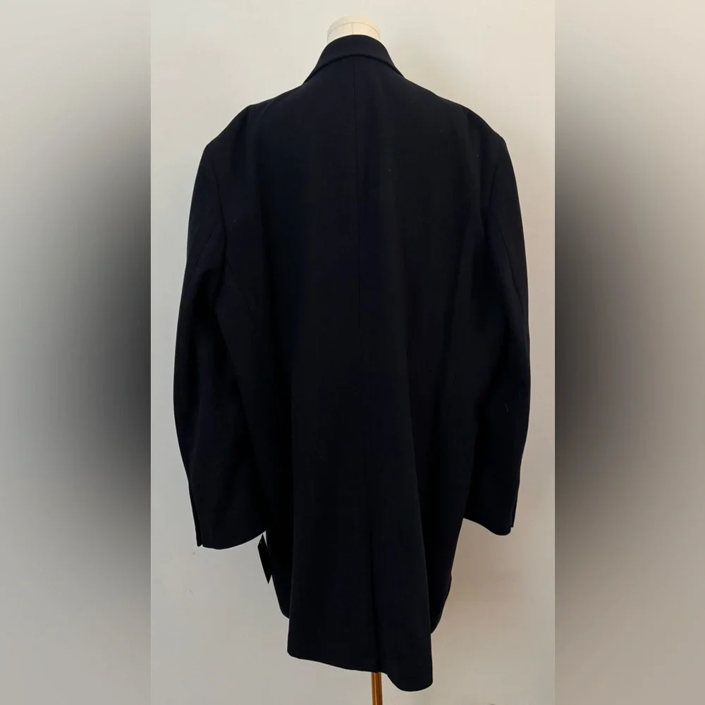 Ike Behar Men's Big Tall Navy Blue Oxford Wool Coat 54 Long - Picture 5 of 10